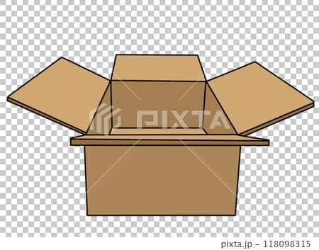 Open cardboard box illustration material 118098315