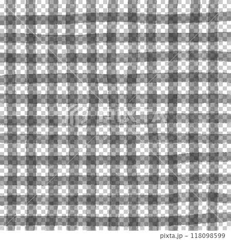 Black Gingham Check Hand Drawn Background Overlay 118098599