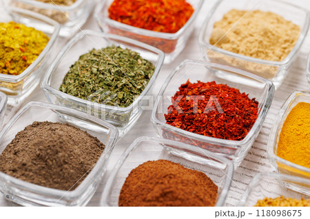 Various spices on the table 118098675