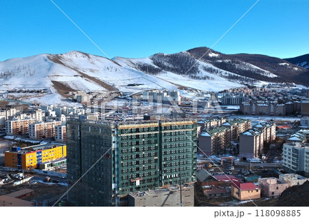 The panoramic view of the entire city of Ulaanbaatar, mongolia 118098885
