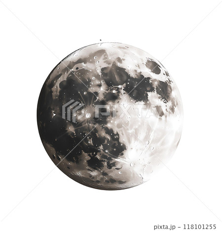 A stunning Full Moon complete with its detailed craters and captivating surface features 118101255