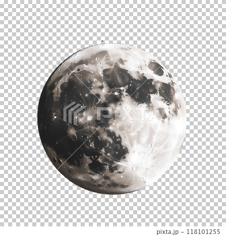 A stunning Full Moon complete with its detailed craters and captivating surface features 118101255