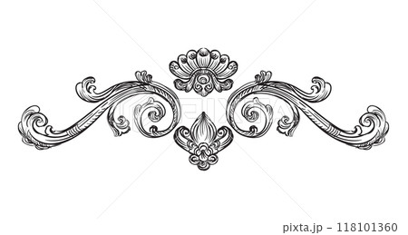 Engraving vintage decorative element vector isolated illustration 118101360