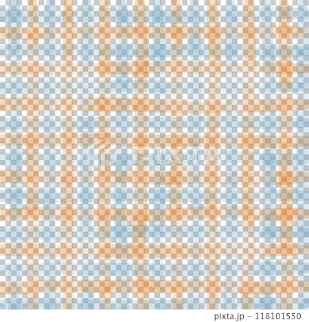Orange Blue Gingham Check Hand Drawn Background Overlay 118101550