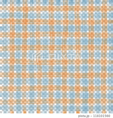 Orange Blue Gingham Check Hand Drawn Background Overlay 118101560