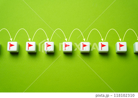 Go to checkpoints. Reach milestone. Complete tasks. Celebrate intermediate successes. Fulfill the conditions. Take it to the next level. Collect flags. Career growth. Follow the agreement roadmap. 118102310