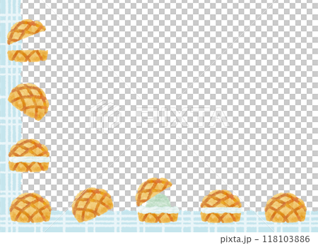 哈密瓜麵包框_蠟筆觸摸 哈密瓜麵包框_蠟筆觸摸 118103886