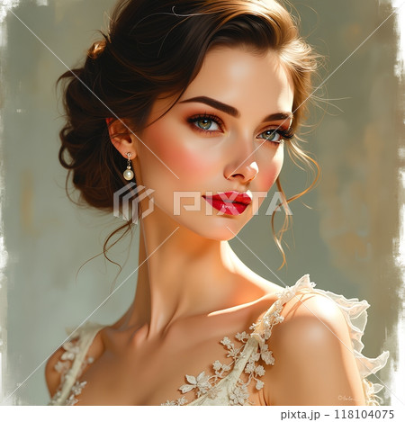 portrait of a woman with hair 118104075