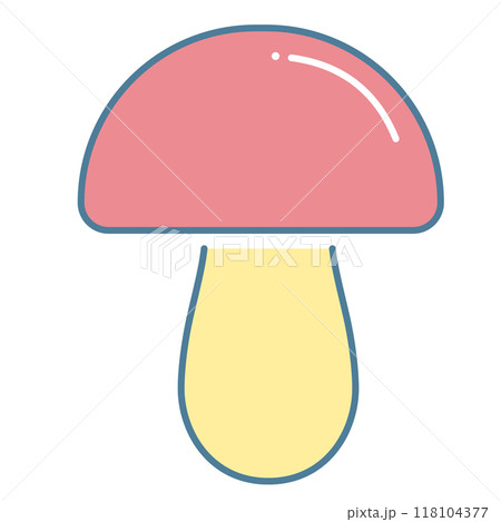 シンプルなオレンジ色のキノコのイラスト シンプルなオレンジ色のキノコのイラスト 118104377