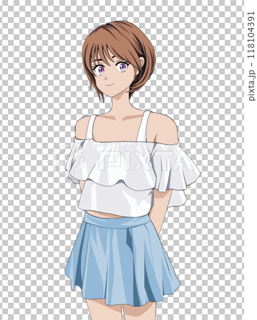穿藍色裙子的女孩 118104391