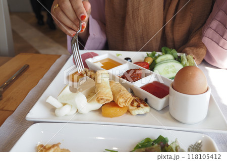 Turkish Breakfast Served on Table Turkish Breakfast Served on Table 118105412
