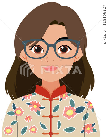 Woman in Floral Traditional Costume 118106227