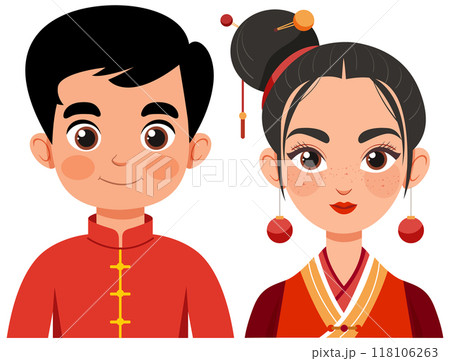 Traditional Chinese Couple Illustration 118106263