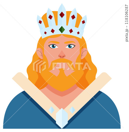 Regal King with Crown Illustration Regal King with Crown Illustration 118106287