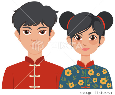 Traditional Couple in Cultural Attire 118106294