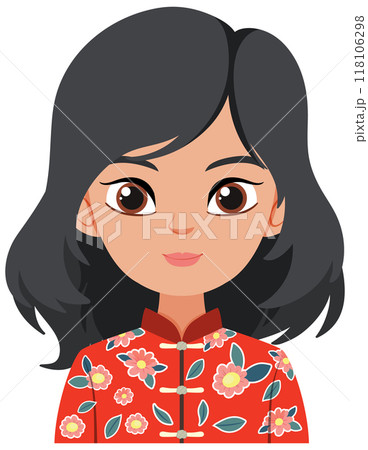 Woman in Traditional Floral Costume 118106298
