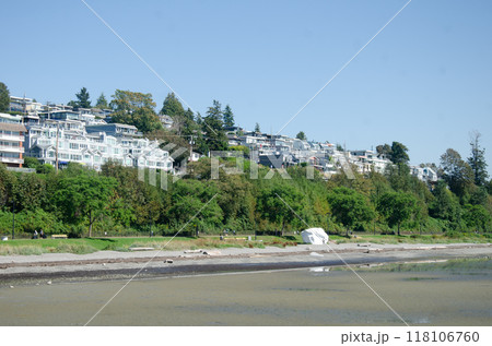 View of White Rock  from the  White Rock Pier in Surrey, BC, Canada 118106760