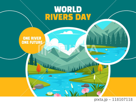 River Day Social Media Background Flat Cartoon Hand Drawn Templates Illustration River Day Social Media Background Flat Cartoon Hand Drawn Templates Illustration 118107118