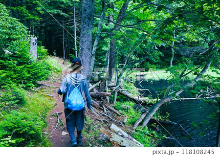夏の北海道、オンネトー野営場、キャンプ場、ソロキャンプ、湖畔にたたずむキャンプ場、静寂の湖、朝霧を 夏の北海道、オンネトー野営場、キャンプ場、ソロキャンプ、湖畔にたたずむキャンプ場、静寂の湖、朝霧を 118108245