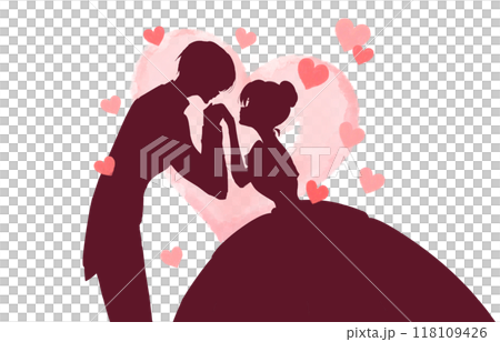 A prince kissing the back of the princess's hand - Shadow art - Heart 118109426
