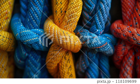 登山用ロープのクローズアップ 118109699