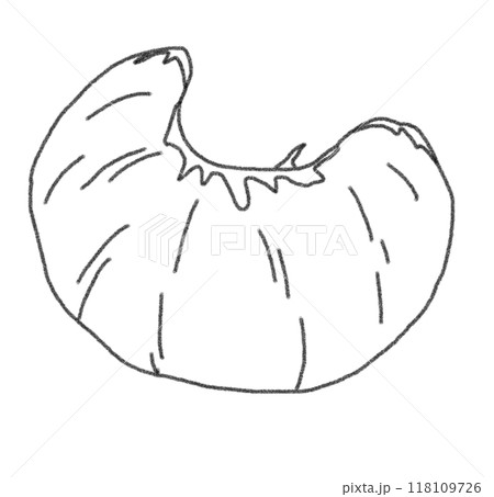 鉛筆画風のみかんの線画イラスト 鉛筆画風のみかんの線画イラスト 118109726