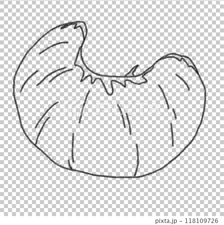 鉛筆画風のみかんの線画イラスト 鉛筆画風のみかんの線画イラスト 118109726