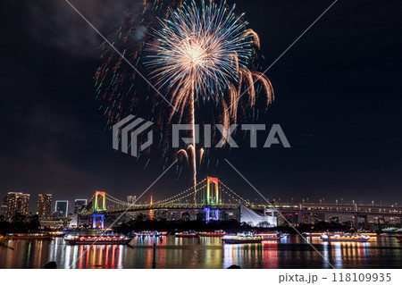 レインボーブリッジと花火 レインボーブリッジと花火 118109935