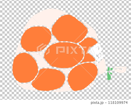 A pencil-style color illustration of a mandarin orange without line drawings A pencil-style color illustration of a mandarin orange without line drawings 118109974