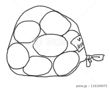鉛筆画風のみかんの線画イラスト 118109975