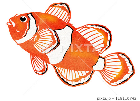 可愛い熱帯魚クマノミの切りイラスト 可愛い熱帯魚クマノミの切りイラスト 118110742