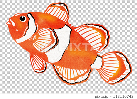 可愛的熱帶魚小丑魚的剪切插圖 118110742