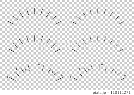 様々な集中線のバリエーションイラスト 118111271