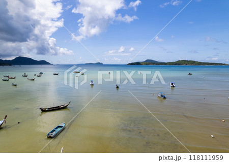 High angle view Beautiful Sea in summer high season at Phuket island Thailand 118111959
