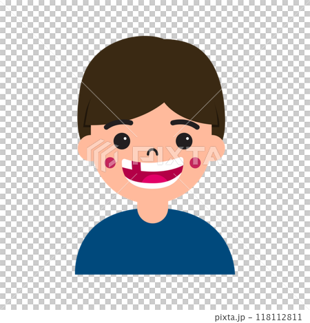 Kid or boy smiling with broken tooth. Dental concept for illustration and element Kid or boy smiling with broken tooth. Dental concept for illustration and element 118112811