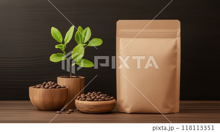 Plant Based Eco Friendly Food Packaging on Wooden Table Plant Based Eco Friendly Food Packaging on Wooden Table 118113351