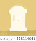 RIP gravestone for Halloween on yellow background,Dead people concept 118114041