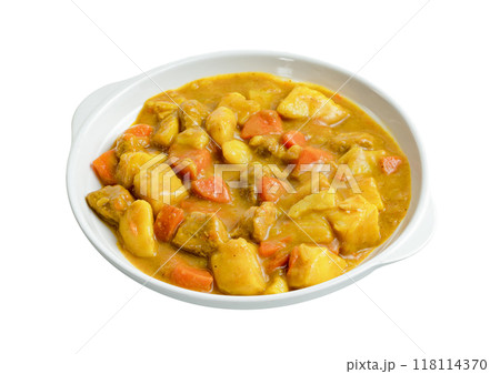 pork curry with plate isolated 118114370