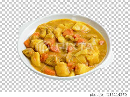 pork curry with plate isolated 118114370