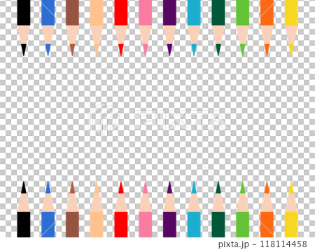 Simple 12-color colored pencil frame Simple 12-color colored pencil frame 118114458
