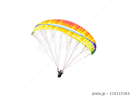 Bright colorful parachute on white background, isolated. 118115363