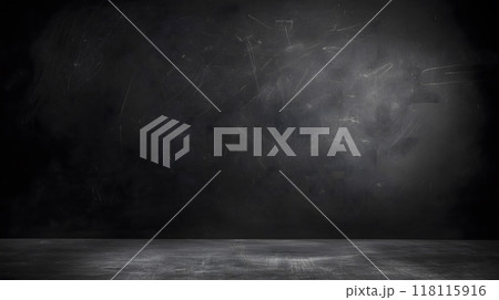 Vintage Empty Blackboard with Wooden Frame in Classroom Setting_2 118115916