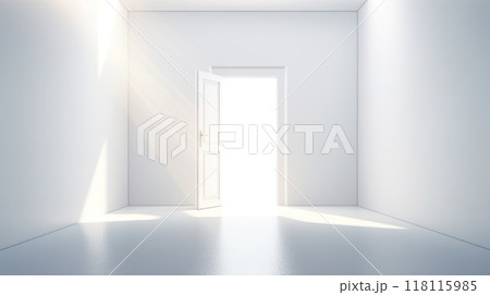 open door with light at the end, new life and opportunity concept, changes and right decision 118115985