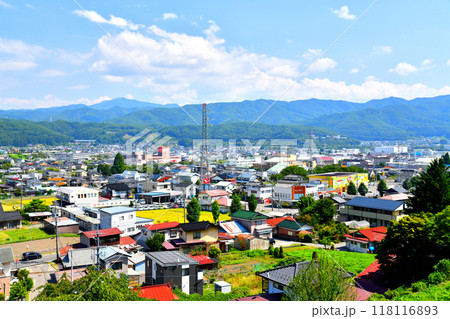 辰野町中心街／辰野町役場周辺を望む(長野県辰野町)【2024.9】 118116893