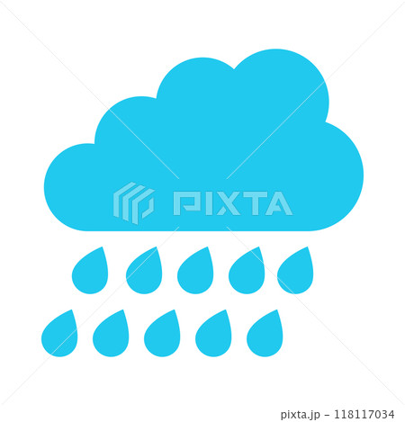 Rain cloud icon. Vector illustration in flat style isolated on white background Rain cloud icon. Vector illustration in flat style isolated on white background 118117034