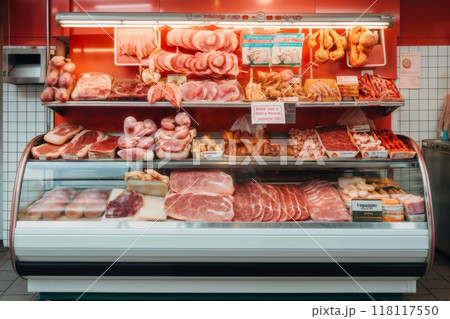 food counter in the store, interior 118117550