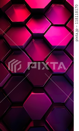 hexagon background with honeycomb texture, hexagonal colorful pattern futuristic neon wallpaper 118118170