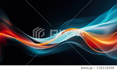 abstract orange and dark blue wave background, swirl and wavy pattern, creative dynamic design 118118208