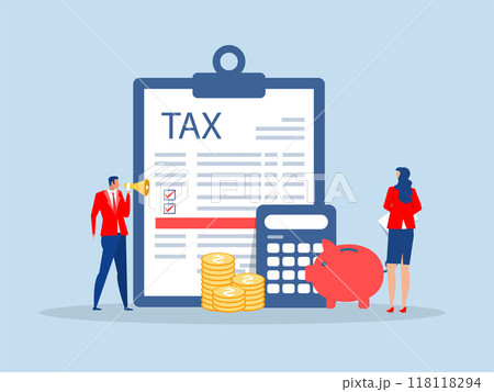 business finance management. Calculate expenses tax consultant, money management vector modern illustration 118118294