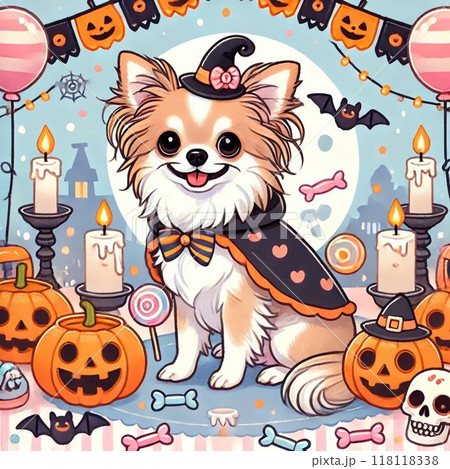 ハロウィンを楽しむチワワ 118118338